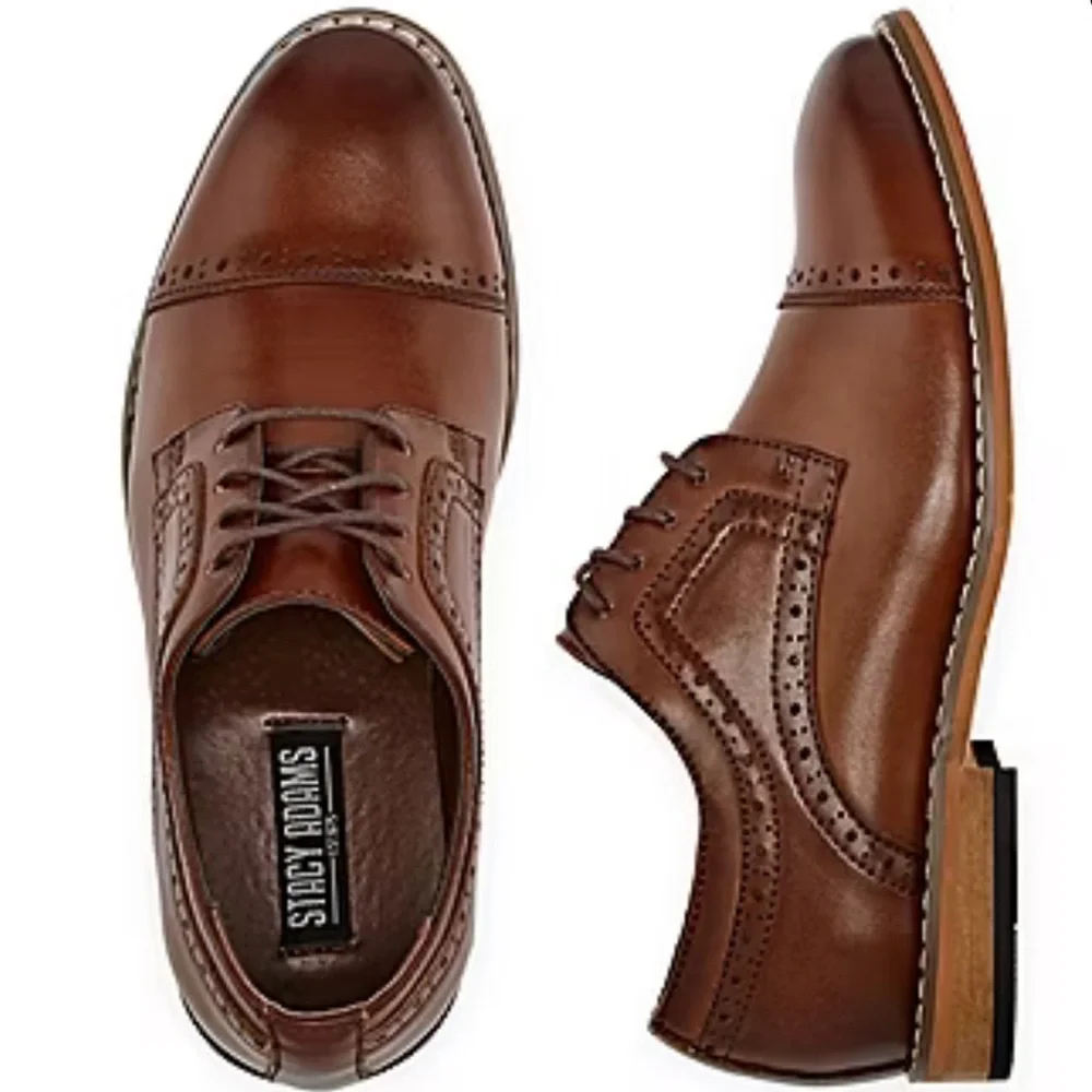 Stacy Adam’s Classic Cognac Dickinson Cap Toe Oxford Dress Shoes